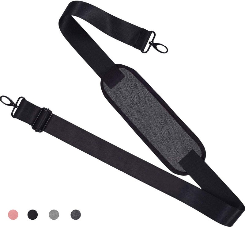 dealcase Universal Shoulder Strap Replacement Laptop Shoulder Strap Luggage Duffle Bag Strap Adjustable Belt with Metal Hooks for Duffel Briefcase Computer Bags Laptop Case Messenger Bag / Luggage Bag, Black - Image 1